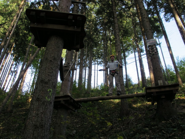 Ich im Parcours 'Eichhörnchen' im Kletterwald Buchenberg