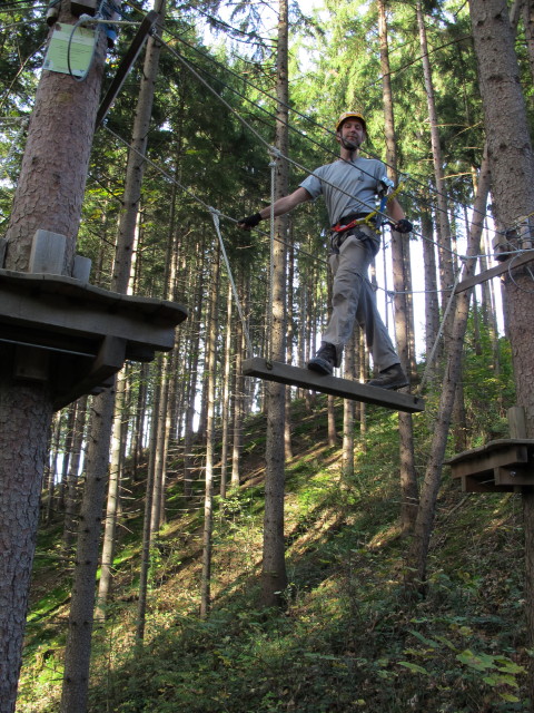 Ich im Parcours 'Eichhörnchen' im Kletterwald Buchenberg