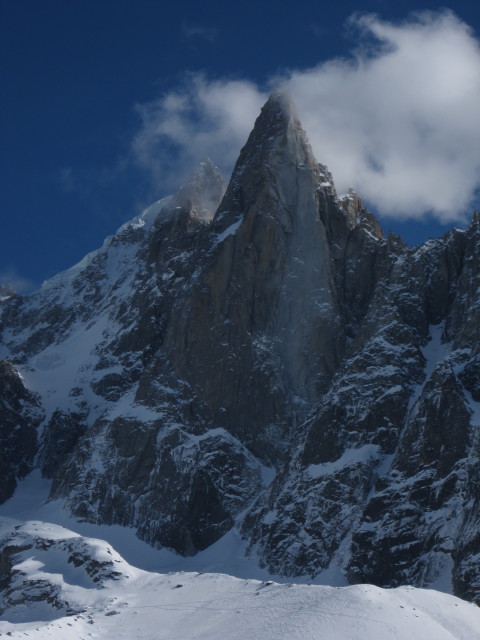 Les Drus vom Train à crémaillère du Montenvers aus