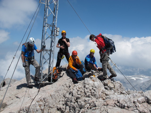 Rüdiger, ?, ?, ? und Ralf am Hohen Dachstein, 2.995 m (21. Juni)