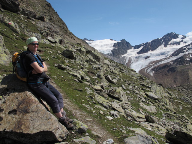Irene am westlichen Teil des Adlersteigs zwischen Weißkugelhütte und Vorderem Schmied (15. Aug.)