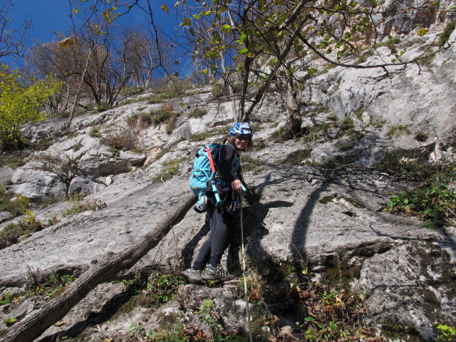 'Elfengarten': Irene in der 1. Seillänge