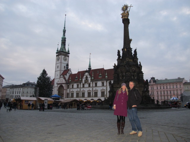 Andrea und ich bei der Pestsäule der heiligen Dreifaltigkeit