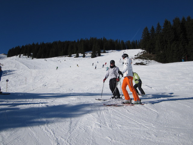 Pauline, Matthias und Andrea auf der Jägerwurzabfahrt