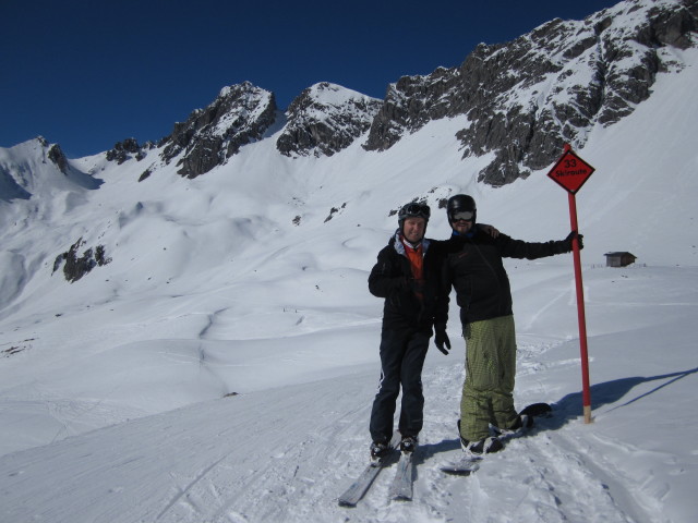 Ich und Markus auf der Skiroute 'Mattun' (8. März)