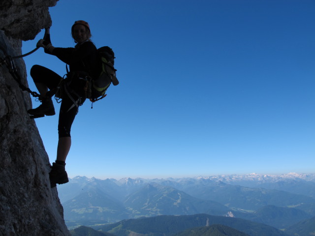 Johann-Klettersteig: Sabrina zwischen Großer Rampe und Pfannl/Maischberger (19. Juli)