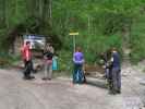 Grünstein-Klettersteig: Stefan, Sabrina, Romana und Christian am Anseilplatz