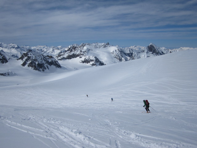 Wolfgang, Anabel und Herbert am Glacier du Mont Miné (20. März)