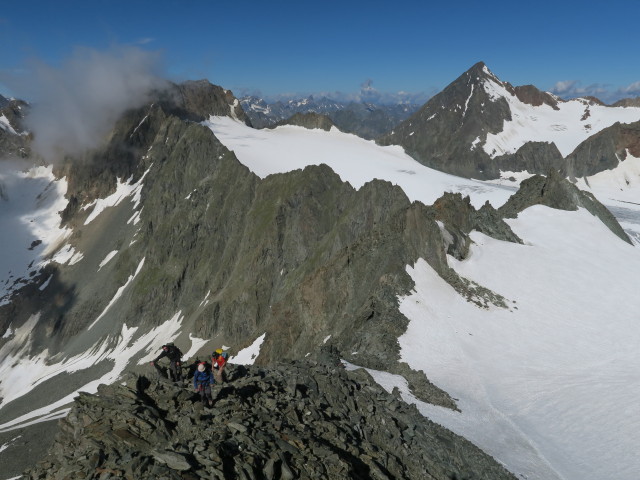 Dirk, Thorsten und Jörg zwischen Oberer Hölltalscharte und Ruderhofspitze (30. Juli)