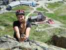 Fernau-Express-Klettersteig: Miriam im Ausstieg (13. Aug.)