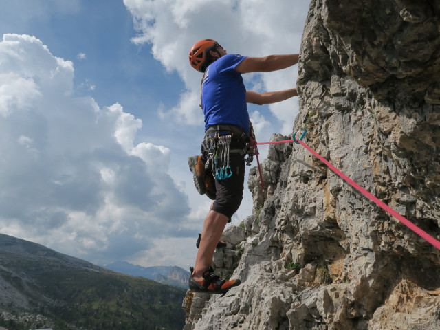 Torre Grande-Normalweg: Axel in der 3. Seillänge