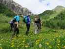 Sonja, Larissa, Frank und Helmut am Weg 17 zwischen Klapfsee und Porzescharte