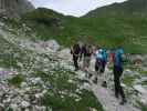 Helmut, Frank, Sonja und Larissa am Weg 17 zwischen Klapfsee und Porzescharte