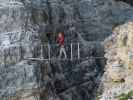 Via Ferrata Severino Casara: Aaron auf der Hängebrücke (16. Juli)