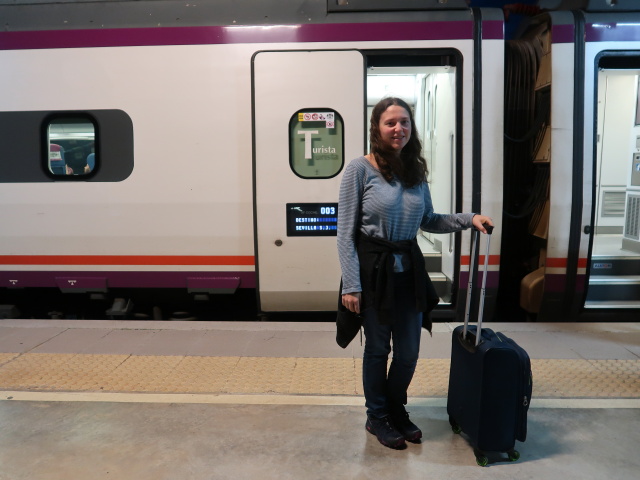 Sabine in der Estación Malága María Zambrano (17. Nov.)