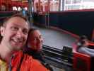 Ich und Sabine im Giant Dipper im Santa Cruz Beach Boardwalk (1. Juni)