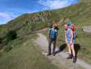 Bernadette und Evelyn am Weg 902 zwischen Materialseilbahn Vernagthütte und Platteibach (17. Aug.)