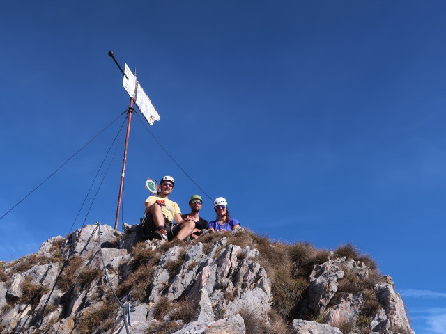 Grete-Klinger-Klettersteig: Ich, Florian und Ursula am Fahnenköpfl, 1.648 m
