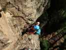 Jubiläums-Klettersteig: Sabine in der Einstiegswand