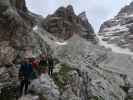 Martin, Armin, Aaron und Ronald zwischen Sentiero Dellagiacoma und Rifugio Tuckett (17. Juli)