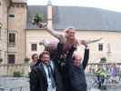 Markus, Alexandra und Stefan im Burghof Rosenburg