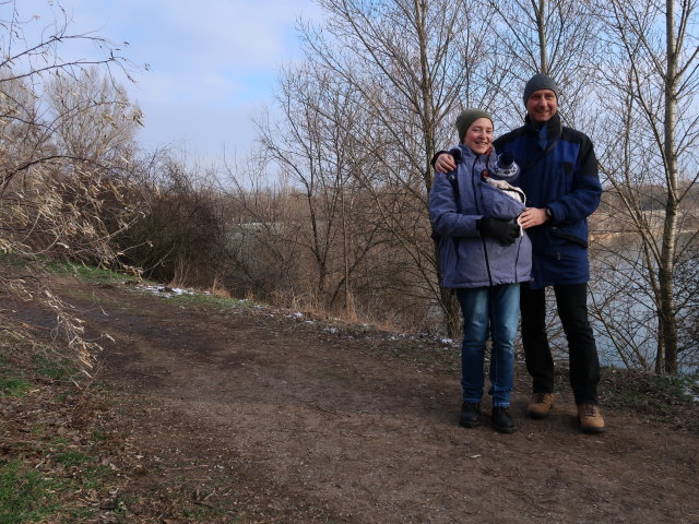 Sabine, Nils und ich beim Badeteich S&uuml;&szlig;enbrunn