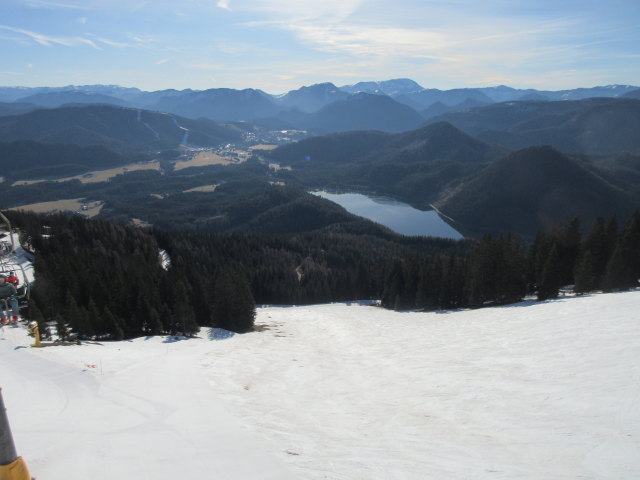 Steilhang-Abfahrt von der Gipfelbahn aus