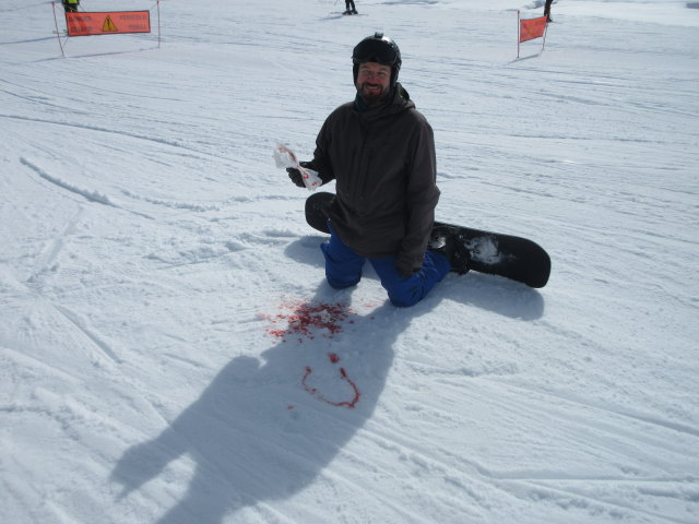 Markus bei der Talstation des T&eacute;l&eacute;si&egrave;ge Plan des Mains, 2.115 m (20. M&auml;rz)