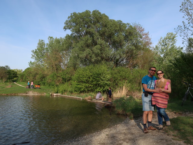 Ich, Nils und Sabine beim Gro&szlig;enzersdorfer Arm