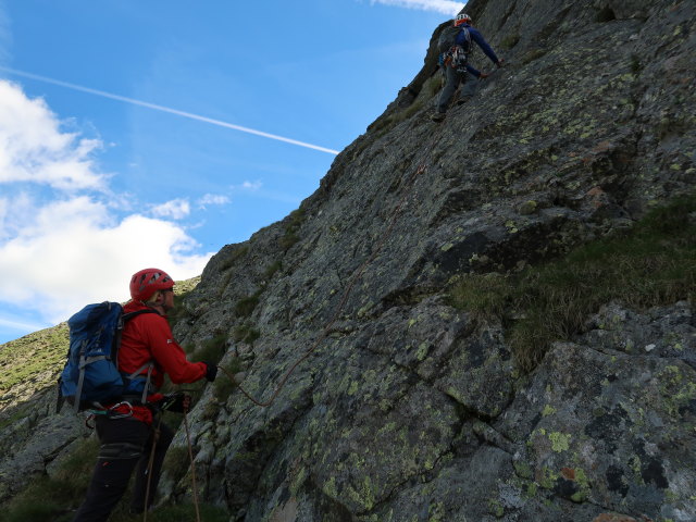 Sauspitze-Westgrat: Werner und Victoria in der 1. Seill&auml;nge
