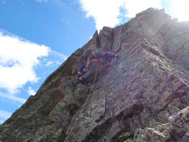 Sauspitze-Westgrat: Victoria in der 2. Seill&auml;nge