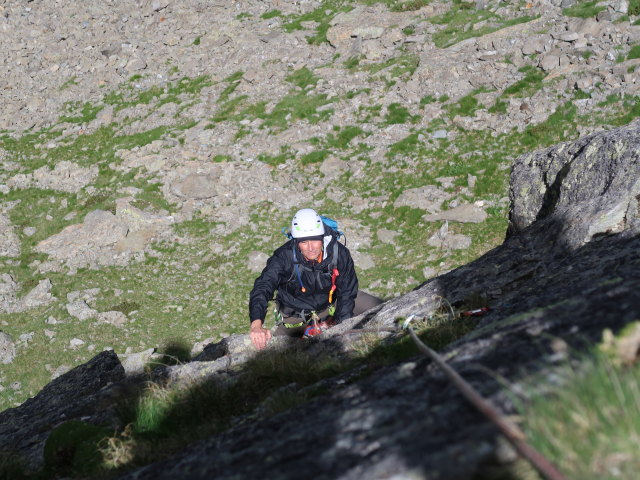 Sauspitze-Westgrat: Frank in der 1. Seill&auml;nge