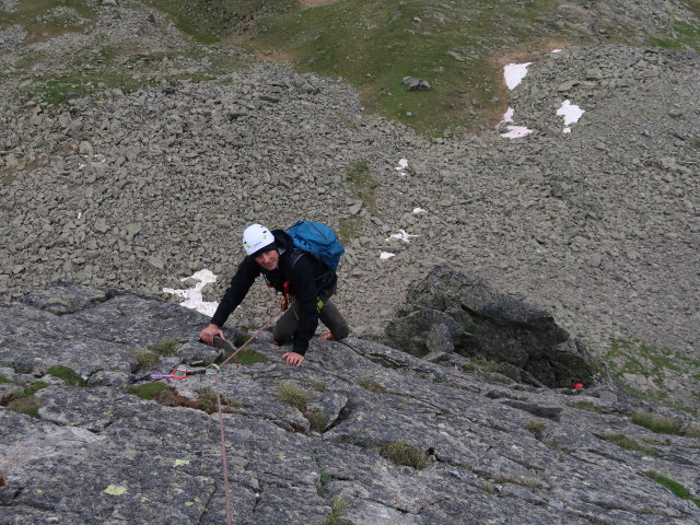 Sauspitze-Westgrat: Frank in der 2. Seill&auml;nge