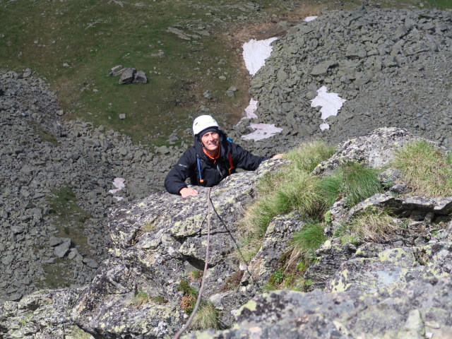 Sauspitze-Westgrat: Frank in der 3. Seill&auml;nge