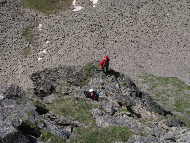 Sauspitze-Westgrat: Frank und Josef in der 3. Seill&auml;nge