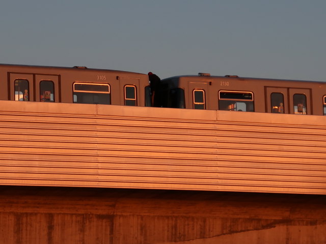 Donaustadtbr&uuml;cke vom Inseltreff Barbados aus