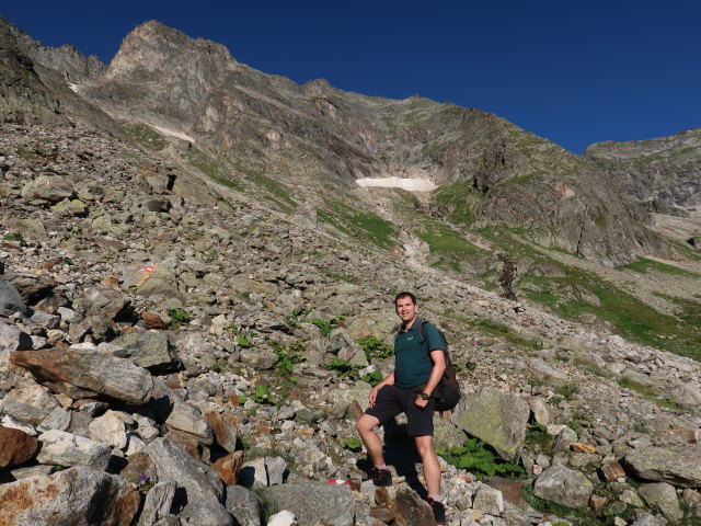Ronald zwischen Oberem Rotg&uuml;ldensee und Wastlkarscharte (11. Aug.)