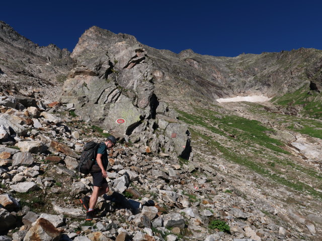 Ronald zwischen Oberem Rotg&uuml;ldensee und Wastlkarscharte (11. Aug.)