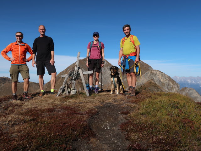 Ich, Frank, Sarah und Georg auf der Mooseckh&ouml;he, 2.129 m