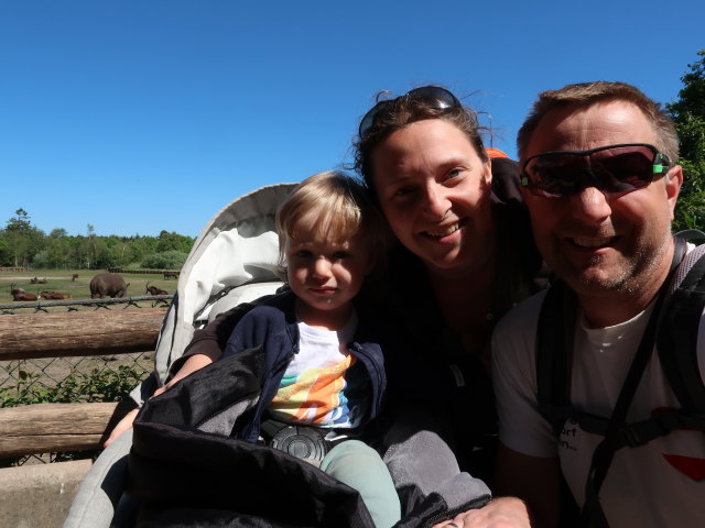 Nils, Sabine und ich bei den afrikanischen Tieren im Givskud Zoo in Give (20. Mai)