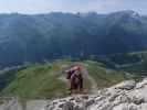 Arlberger Klettersteig: Angela zwischen Osteinstieg und Wei&szlig;schrofenspitze (19. Juli)