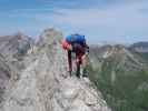Arlberger Klettersteig: Angela zwischen Wei&szlig;schrofenspitze und Lisunspitze (19. Juli)
