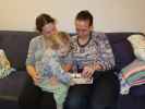 Sabine, Nils und Ursa in unserer Wohnung