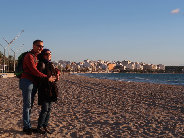 Ich und Sabine am Platja de s'Arenal in Palma (22. Nov.)