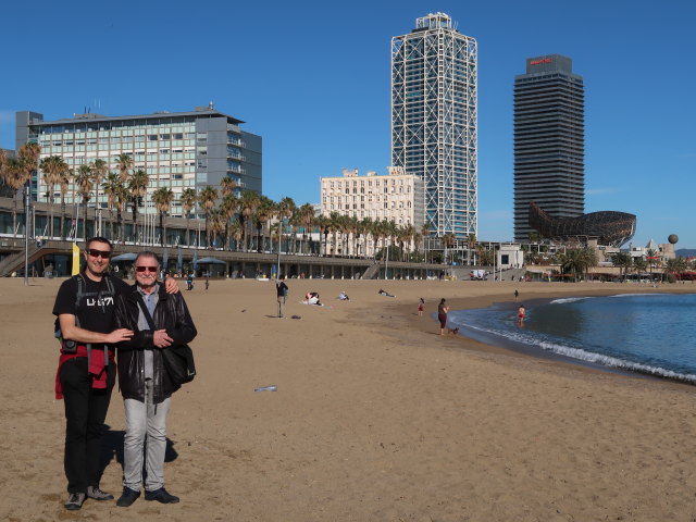 Ich und Papa am Platja del Somorrostro (7. Jän.)