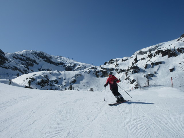 Melanie auf der Abfahrt Gr&uuml;nsee