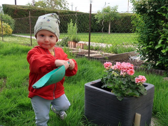 Nils im Garten meiner Eltern