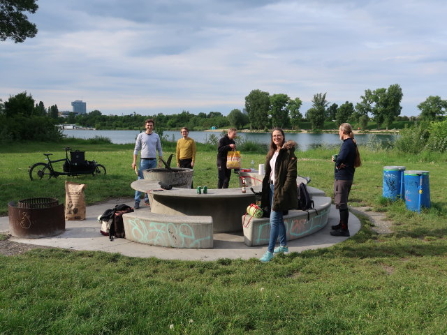 Andreas, ?, ?, Iris und ? auf der Donauinsel