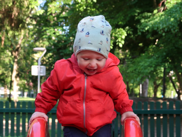 Nils am Erlebnisspielplatz Schlosspark Wolkersdorf