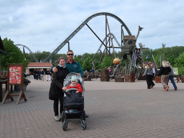 Sabine, ich und Nils in Djurs Sommerland in Nimtofte (21. Mai)